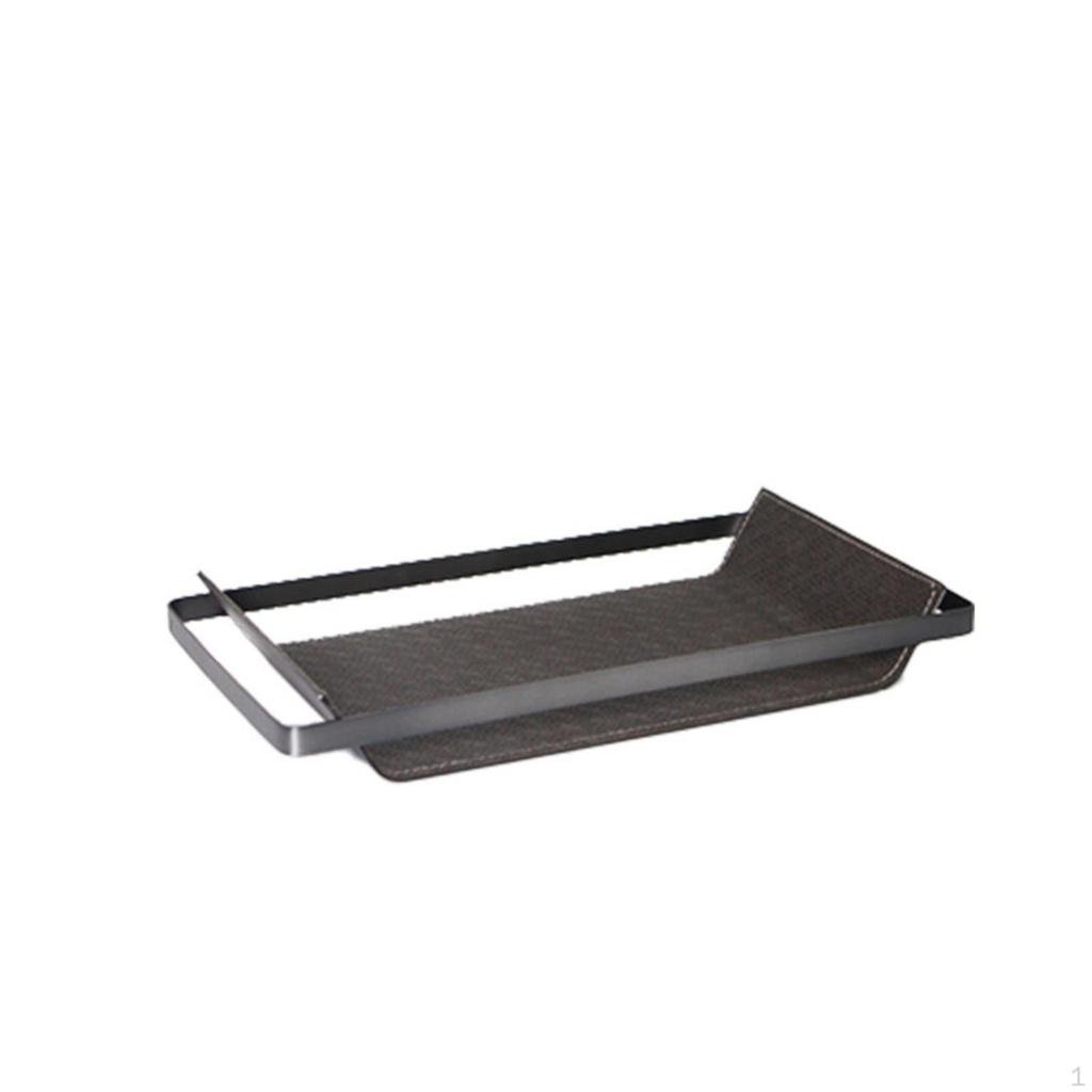 Tray with Leather Liner Rectangular Valet LowProfile for Home Stylists, Professionals, Coffee