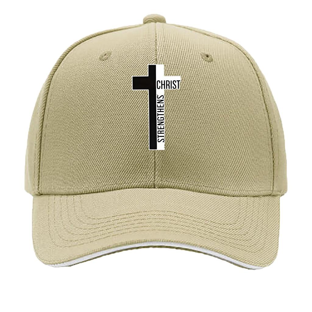 Unisexs Stylish Adjustable Baseball Cap with Cross Letter Print Breathable for Outdoor Activitie Sandwich Baseball Cap