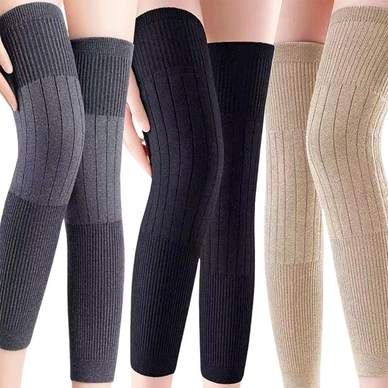Black Cashmere Wool Knee Brace Pads Women Men Cold Leg Arthritis Kneepad Winter Outdoor Sports Leg Guard Coldproof Leg Warmers