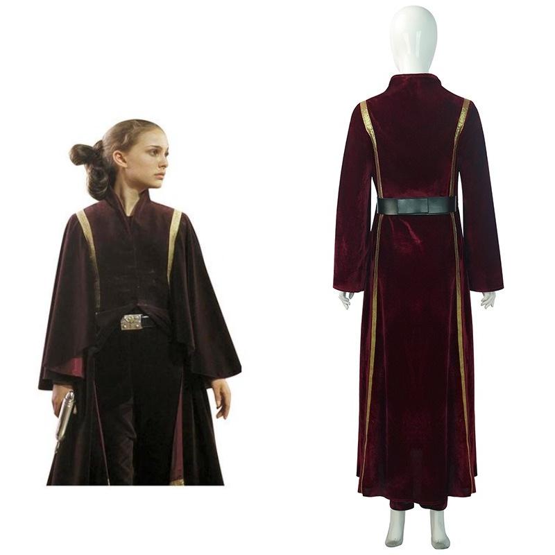 Costume Padme Cosplay Amidala Pleuche Material Coat Pants Belt Suit