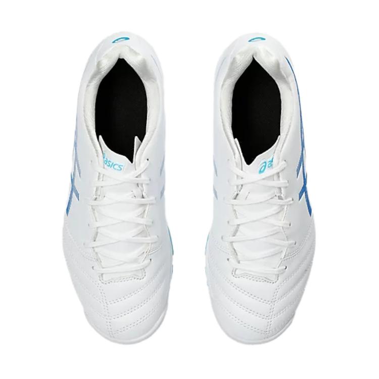 Asics Ds Light Jr Artificial Turf Round Toe Lace-Up Low-Top Soccer Shoes Kids Soccer Shoes White Blue 1104A047-102