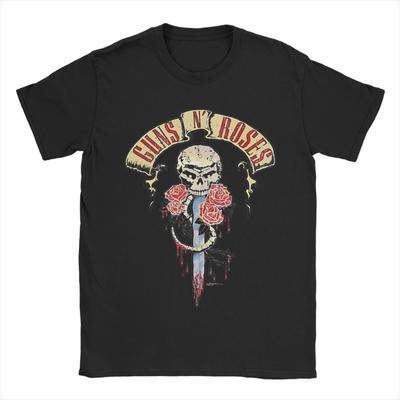 Guns N Roses Grafikdruck T-Shirt Mann Rockband Baumwoll-T-Shirts Strand Rundhalsausschnitt Beliebtes T-Shirt Dropshipping Übergroße Oberteile