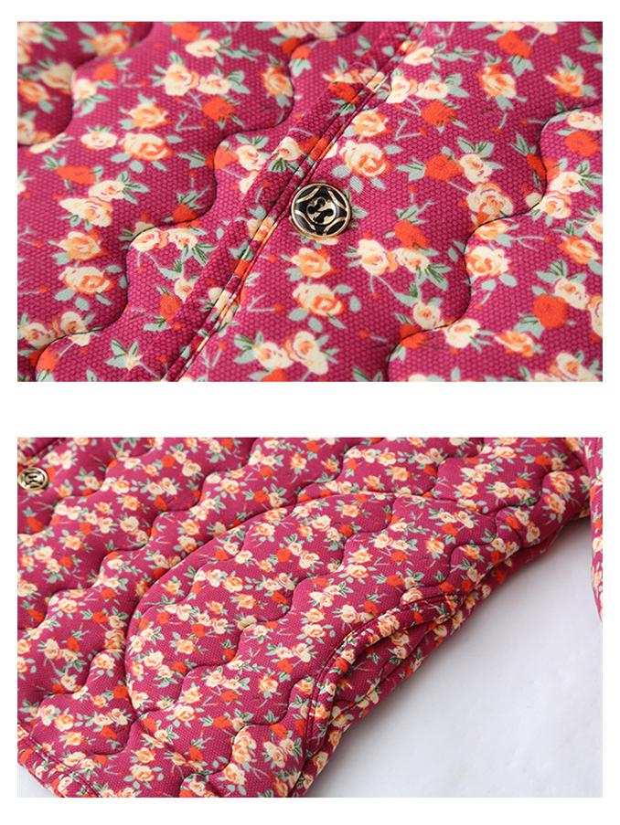 240 Jin Plus Size Velvet-Lined Cotton Jacket for Autumn/Winter - Stand Collar, Loose Fit for Middle-Aged & Elderly Women