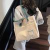 Embroidery Cat Nylon Tote Bag Multi-Pocket Nylon Shoulder Bag Portable Lightweight Eco Bag  Student