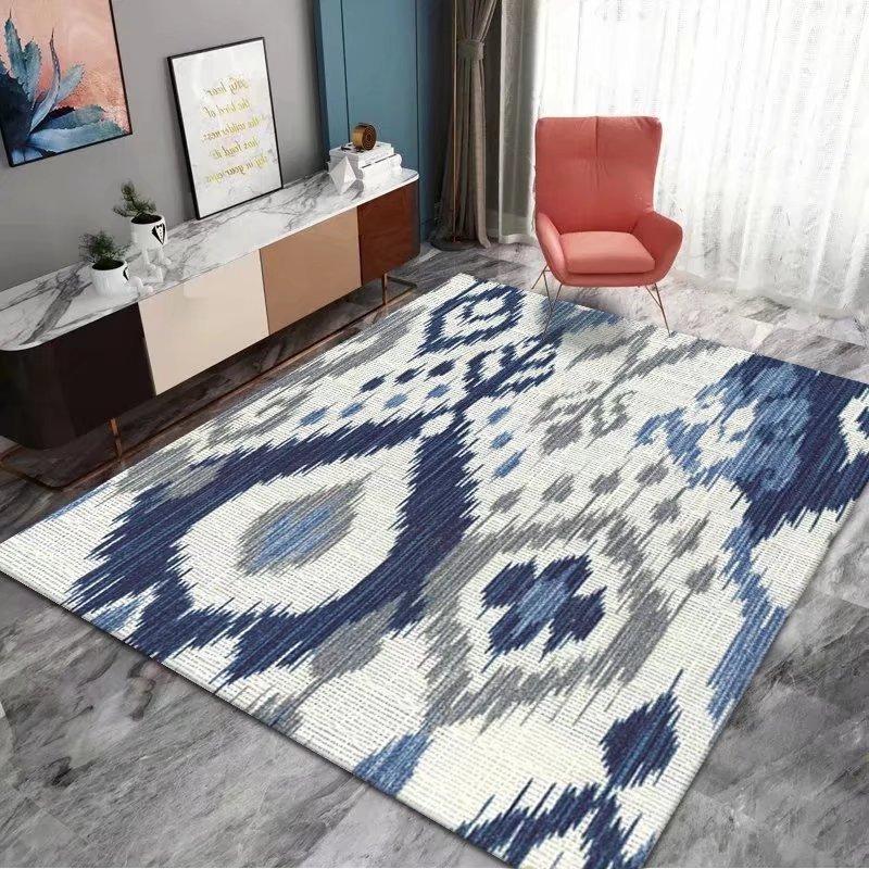 Ethnic Geometric Carpet Orange Brown Color Bold Pattern Non Slip Area Rug for Bohemian Living Room Home Decor
