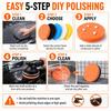 7 Inch Polishing Pads, 5PCS Foam Buffing Pads for 6-7" Backing Plate | Fits DA, orbital & rotary polishers with hook and loop. Heavy cut to wax