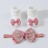 Baby Strick Socken Kopfbedeckung Prinzessinnen Stil Baby Mädchen Stirnband Socken Modische Haaraccessoires für Säuglinge & Babys