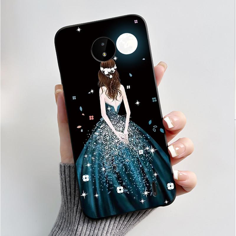 For Nokia C10 C20 C20 Plus Phone Case Luxury Fashion Butterfly Flowers Black Soft TPU Full Protective Cover For NokiaC10 Casing