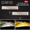 1X 6" 60W Barra luminosa da lavoro a LED per fuoristrada per auto, bicolore, bianco e ambra, impermeabile