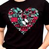 Music Lover Heart DJ Headphones Vinyl Record Retro Audio Graphic T Shirt