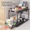 Double-layer Pull-out Seasoning Rack Bedroom Living Room Storage Rack Kitchen Multifunctional Lower Sink Rack