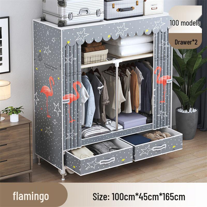 Wardrobe with Dustproof Drawers - Ideal for Rental Rooms