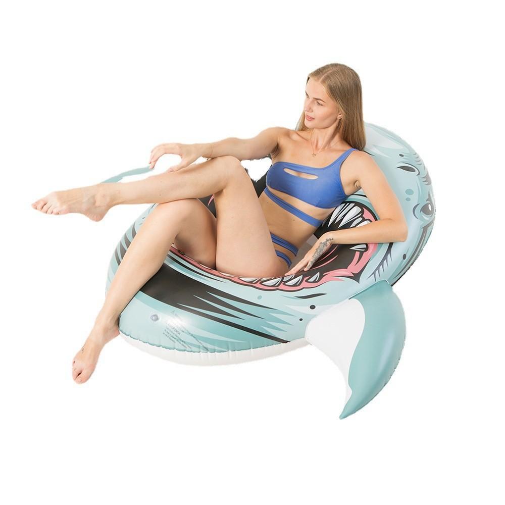 Inflatable Shark Float, Pool Party Lounge Toy for Kids and Adults, Giant Inflatable Swimming Ring, Swimming Pool, Summer Water Fun, Shark Floats