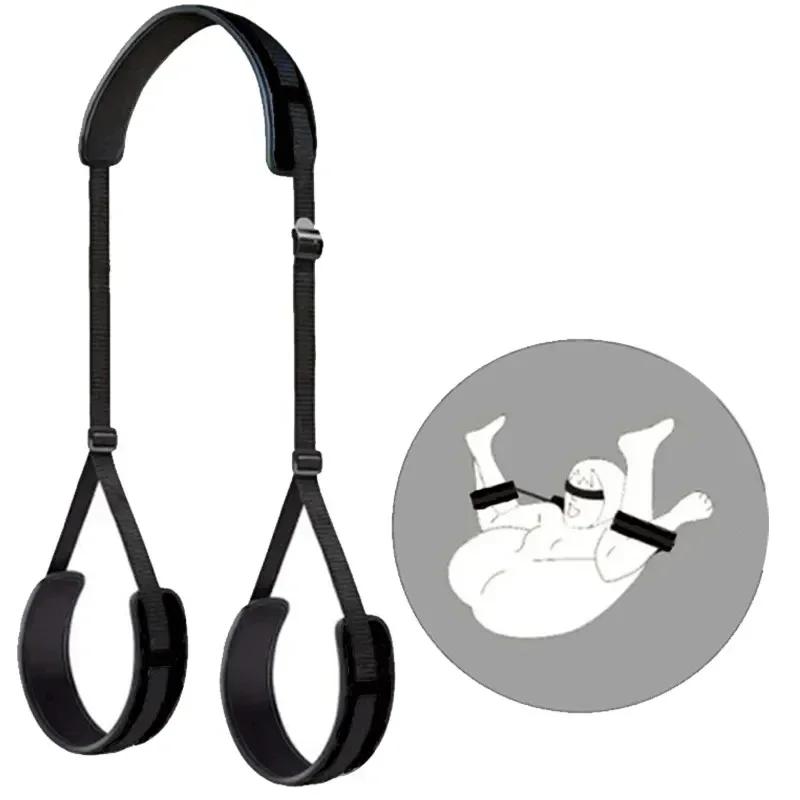 Open Thigh Sex Toy Kit for Adult Couples - Adjustable SM Slave Open Leg Sextoy with Erotic Game Bandage and Neck Pillow