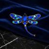 Electroplated Alloy Brooch, Dragonfly Pin with Sparkling Rhinestones Inlaid, Long Tail Design Badge for Luster Decorative Gift Accessory