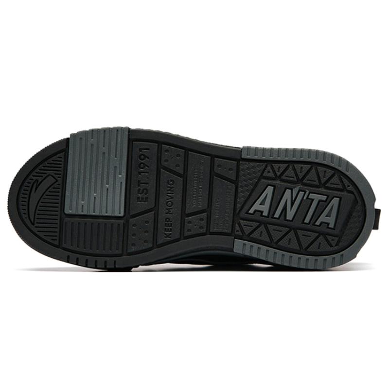 Anta Bump Puffy Shoes Slip-Resistant Low-Top Skateboard Shoes Women's Black Sneakers 922238060-1