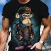 Gorilla Print Oversized T-Shirt For Men Women T-Shirt 3d Monkey Print Short Sleeved Street Hip-Hop Men Clothing New Tees