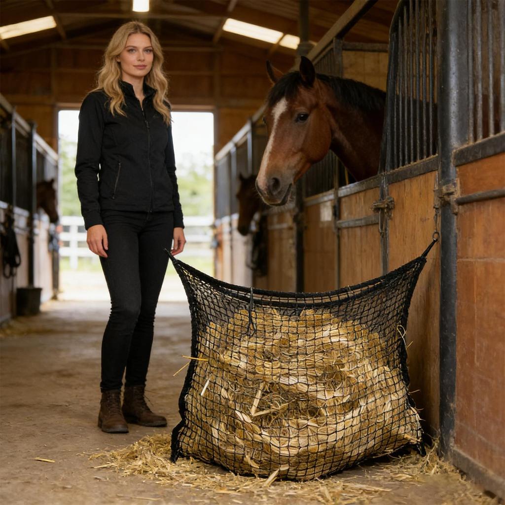 Horse Hay Feeder Bag Tear-Resistant Bite-Proof Goat Hay Feeder For Goats Sheep Horse Fences Trailers Stables Pastures Barn