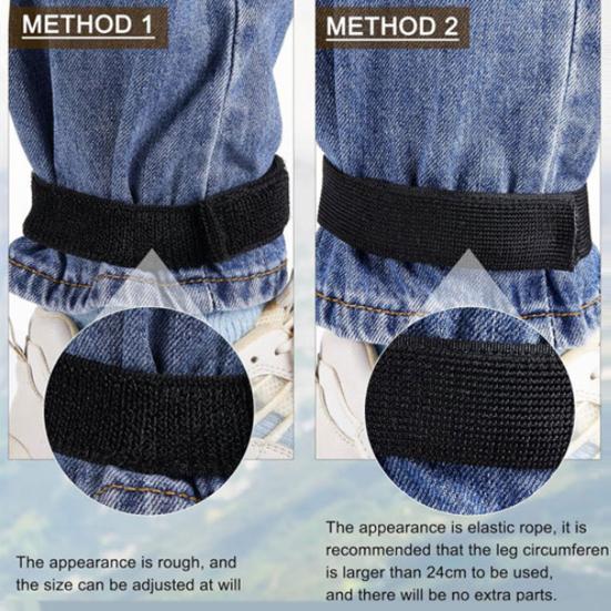 6stk Black Boot Blusers Elastiske Justerbare Bukser Ben Ankelstropp Menn Kvinner Utendørs Jakt Hagearbeid Vandring Sykling Fiskestøvle Blusebånd