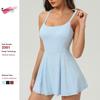 Foreign Trade Quick-Drying Tennis Dress Ice Feeling Sun Protection Sports Waist Hugging Suspender Skirt With Chest Pad Outdoor Anti-exposure Skirts