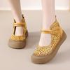 Summer Women's Ethnic Vintage Slide Sandals - Top-Grain Cowhide, Hollow-Out Breathable & Ultra-Soft Flat Sole with Bohemian Tribal Style Boots