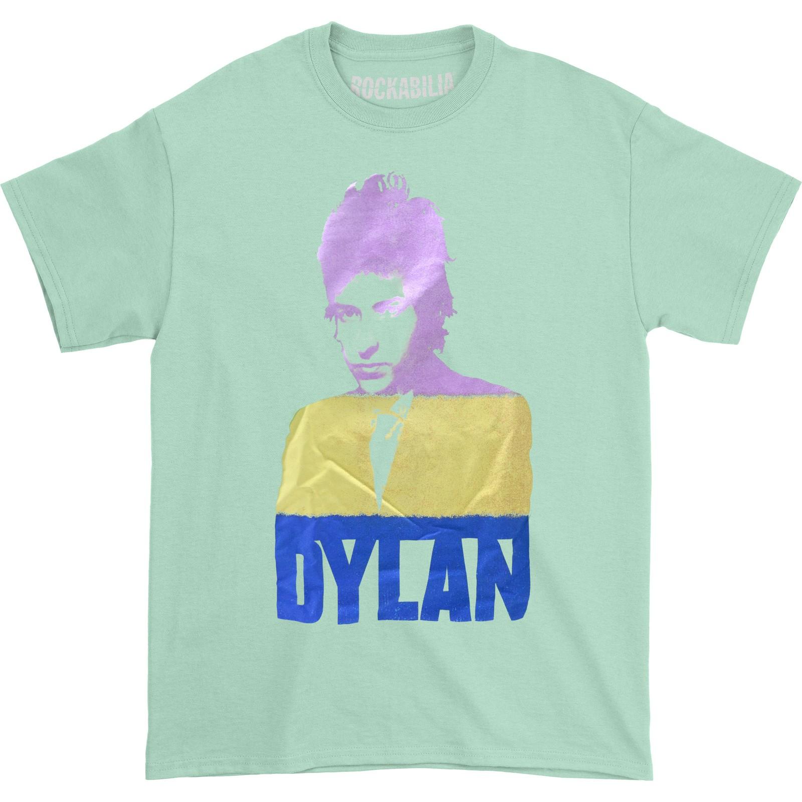 Men s Bob Dylan Multi Color Photo (Rockabilia Exclusive) T-shirt Medium Green 2XL