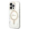 Etui Do iPhone 14 Pro Guess Marble MagSafe Białe