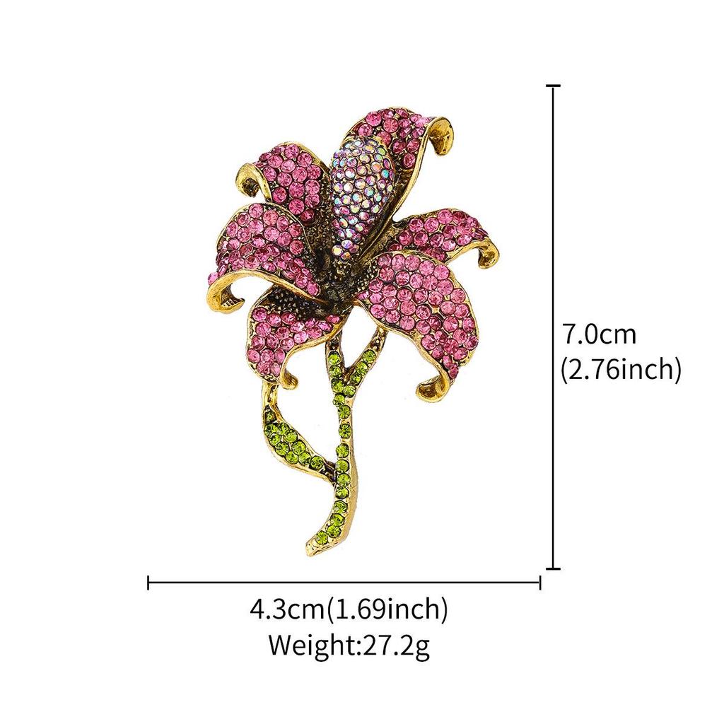 2024 Qixi Valentinstag Rosen Strass Brosche: Emaille Anstecknadel & Kleidungsschmuck-Accessoire