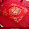 Red Festive Embroidered Wedding Blessings Quilt & Cushion Set