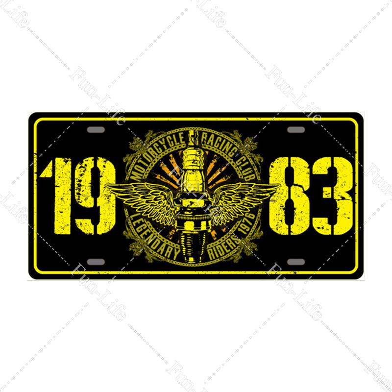 Motorcycle Vintage Metal Poster Retro Route 66 Motor Tin Signs Board / Pub / Bar / Cafe / Garage Decor 15x30cm