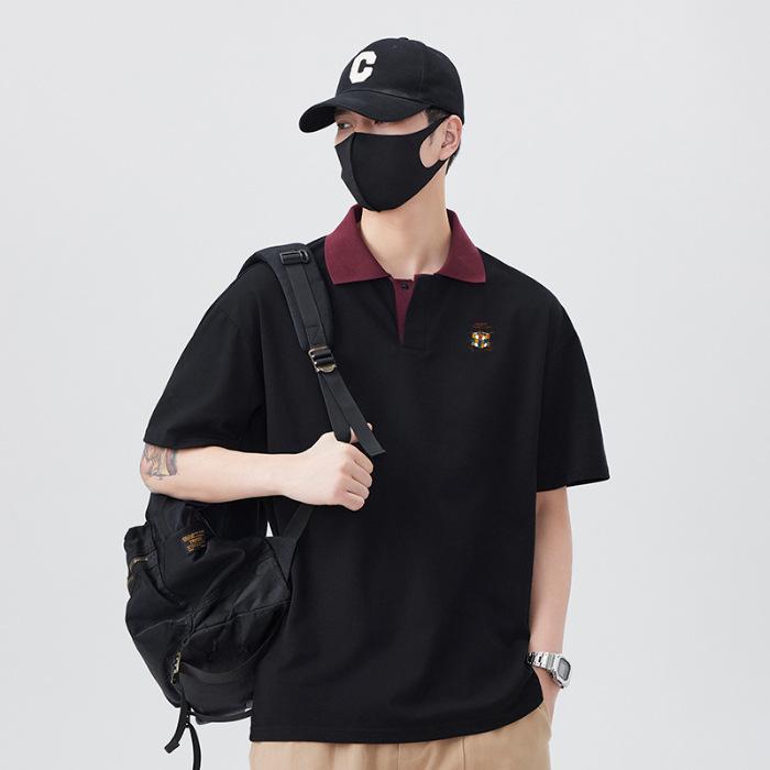 Updated Summer T-shirt Comfortable Fit Trendy Lapel Short-sleeved POLO Top T-shirt