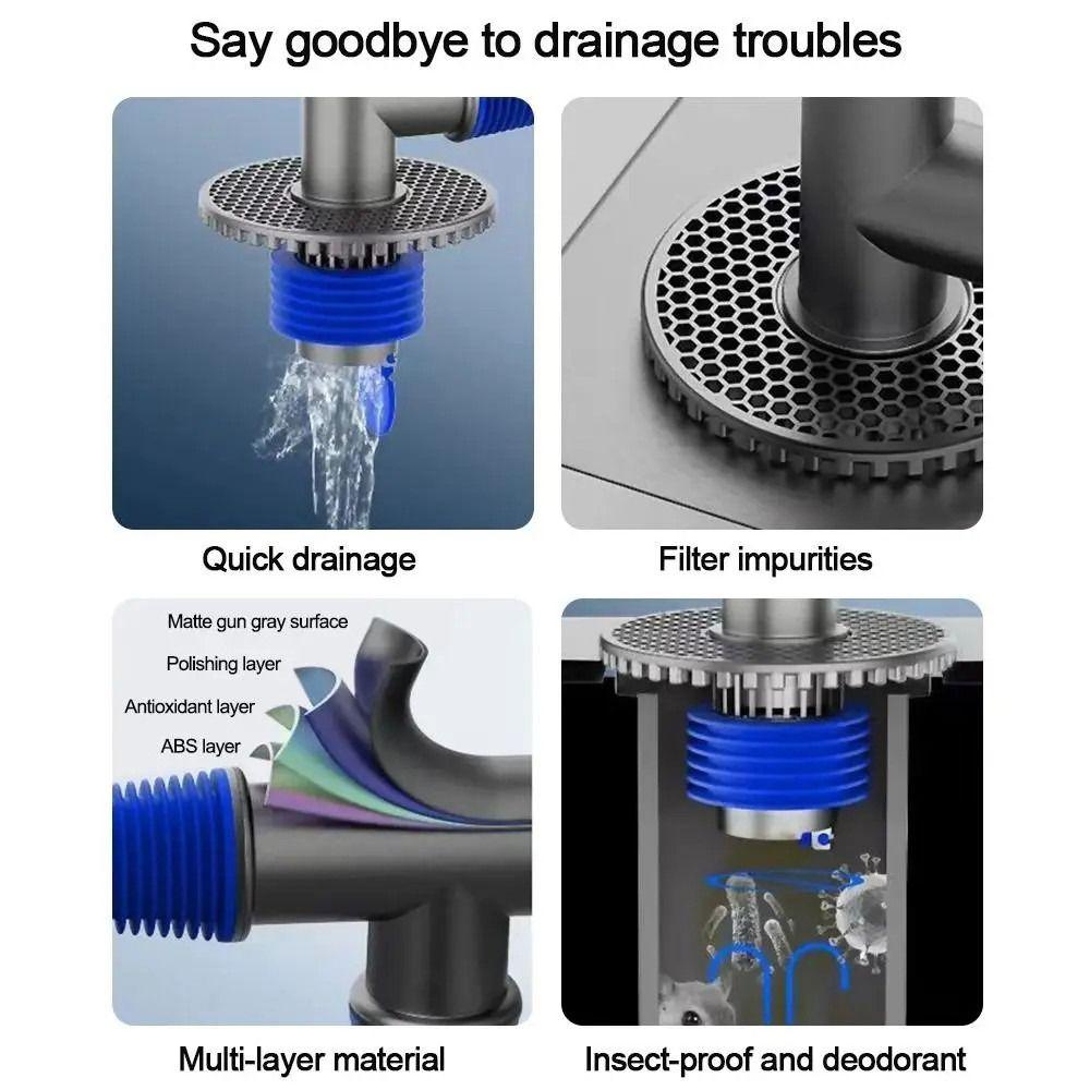 Multi-functional Floor Drain Adapter Universal Sewer Connector Sink Elbow Pipe Connector Kitchen