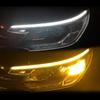 2PCS 12V Led Guide Headlight Strips Car Daytime Running Light 45cm Flow Turn Signal Strip DRL Ambient Light White Yellow