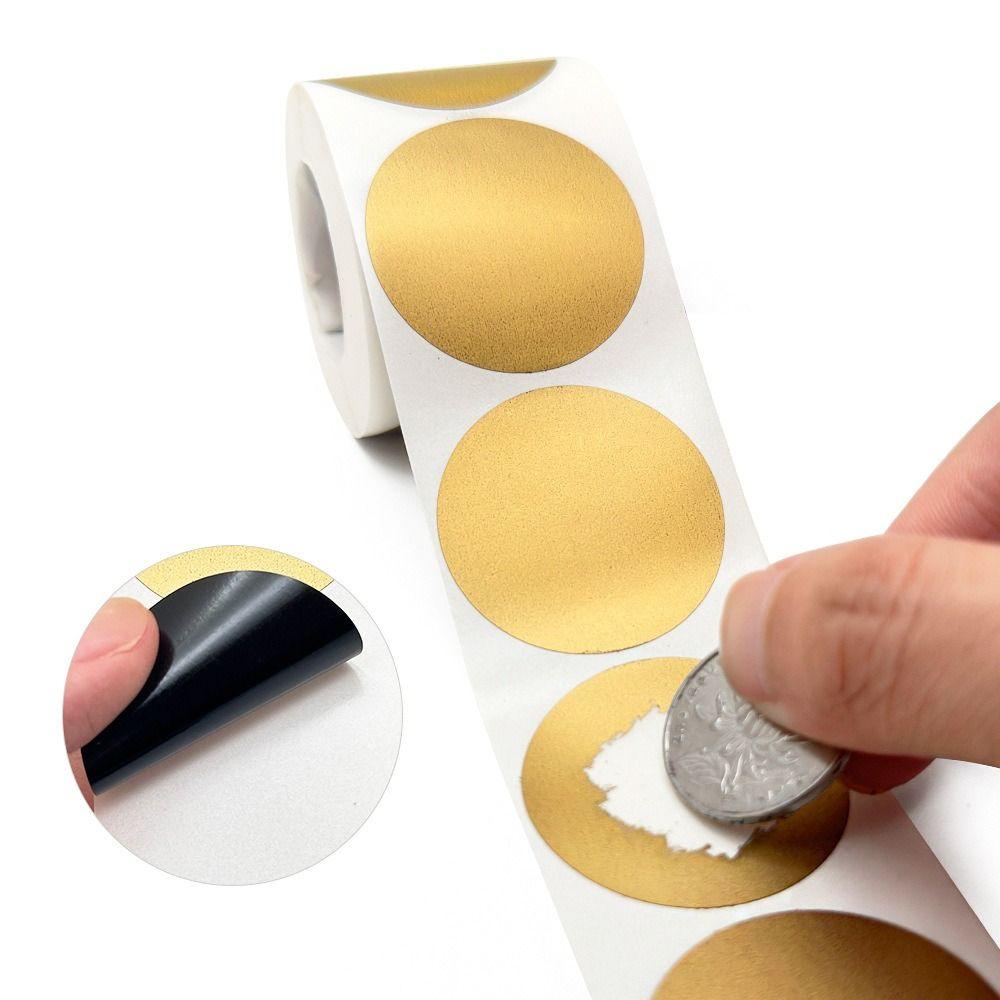 300pcs/Roll Self-adhesive Scratch Labels Stickers 2.5cm DIY Scratch Stickers  Party Supplies