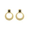 Earrings - LUXENTER - Noraf - Onyx - 18k Yellow Gold Finish - Bohemian Style