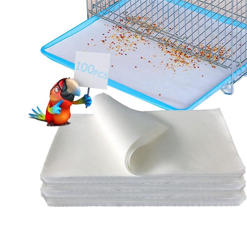 Hot Selling-100PCS Bird Cage Liner Papers, Disposable Cage Paper Liners Precut Absorbent Cushion Pad Mat For Pet Bird Parrot,100