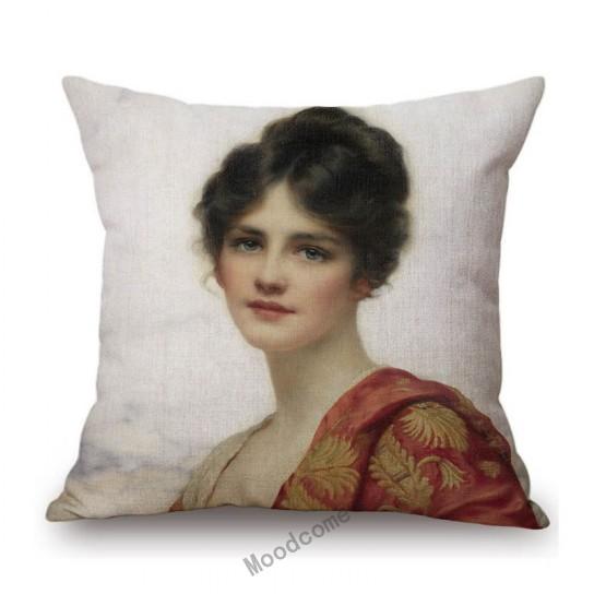 Royal Court Classic European Elegant Duchess Lady Madame Woman Noble Decorative Antique Style Sofa Pillow Case Cushion Cover