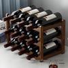 Simple Red Wine Rack Solid Wood Display Stand for Home or Bar Counter
