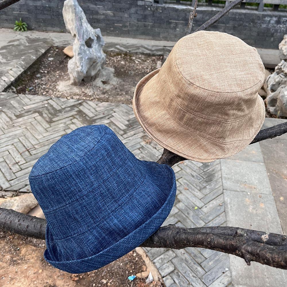 

Quick-dry Roll Rim Fisherman Hat UV Protection Japanese Style Bucket Cap Mountaineering білий