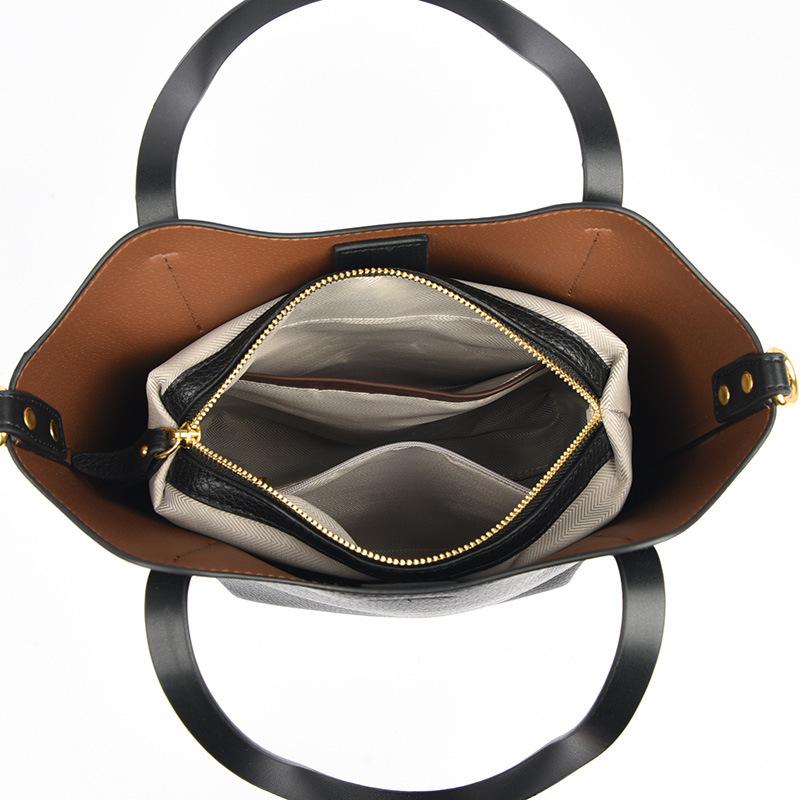 Neue Herbst- und Winter-Umhängetasche für Damen, modisch, einfarbig, vertikale Tragetasche, lässig, große Kapazität, dreilagig, Pendeln