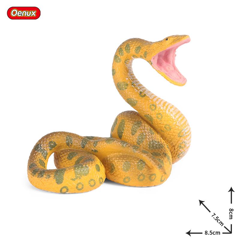 Oenux Simulation Forest Savage Snakes Animals Model Wild Cobra Rattlesnake Python Action Figures Party Favor Decor Kids Toy Gift