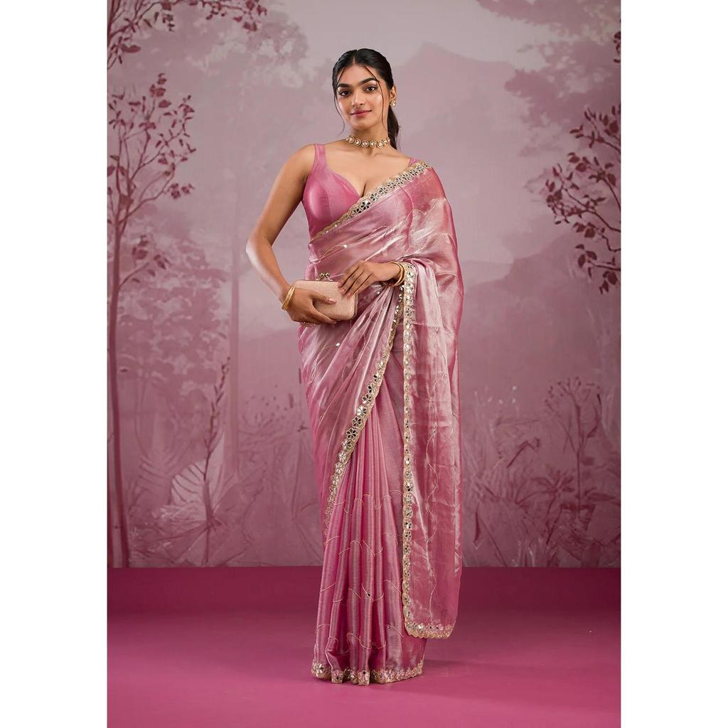 Beautiful Party Wear Mirror Work Saree Collection Presented
