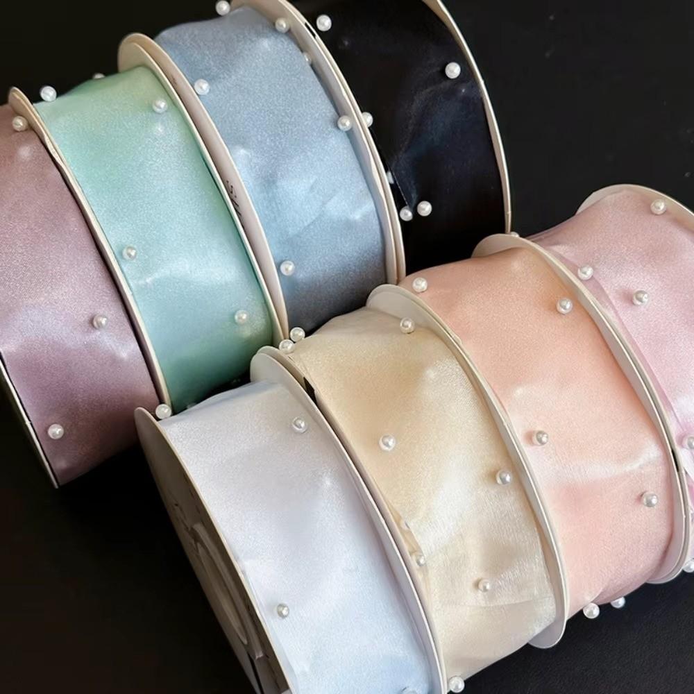 Pearl Satin Satin Ribbon 1 Roll Fabric Ribbon Decorative Wrapping Ribbon Gift Packaging