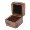 Ring Holder Box 5.5cm Square Walnut Wood Magnetic Closure Portable Jewelry Ring Case for Wedding