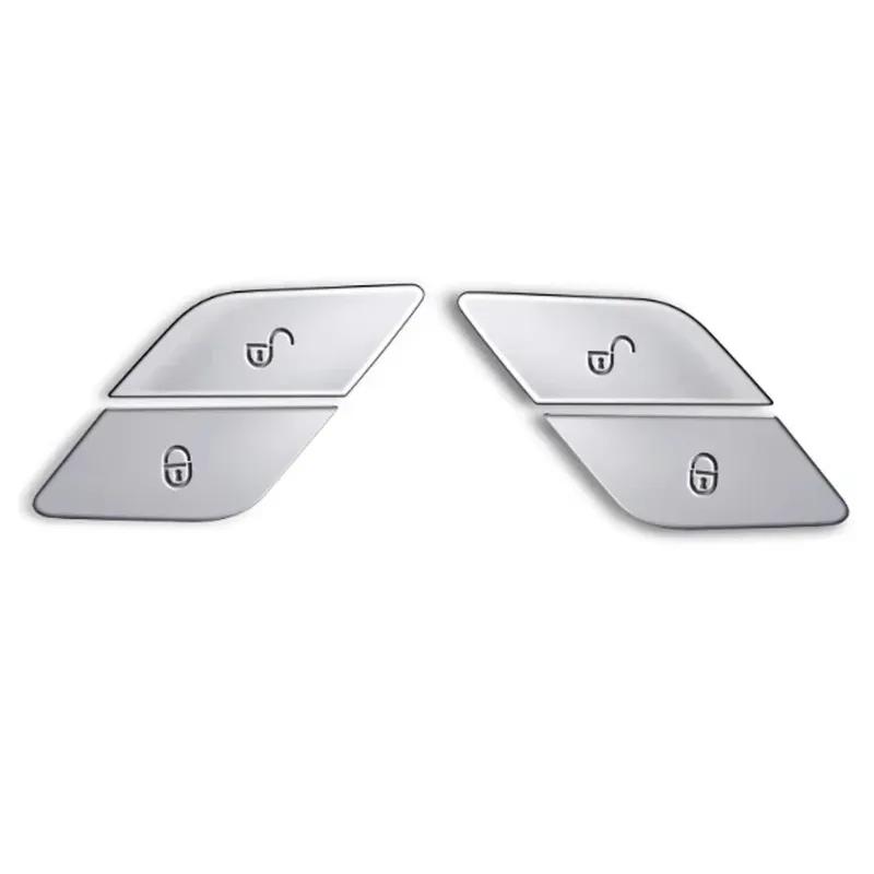 ABS Car Door Lock Unlock Buttons Cover Stickers Fit For Mercedes Benz C E Class GLC W205 W213 X253 Vito W447 Auto Accessories