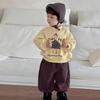 Boys autumn and winter thickened sweater sweatpants new children's clothing baby winter clothing children's velvet suit