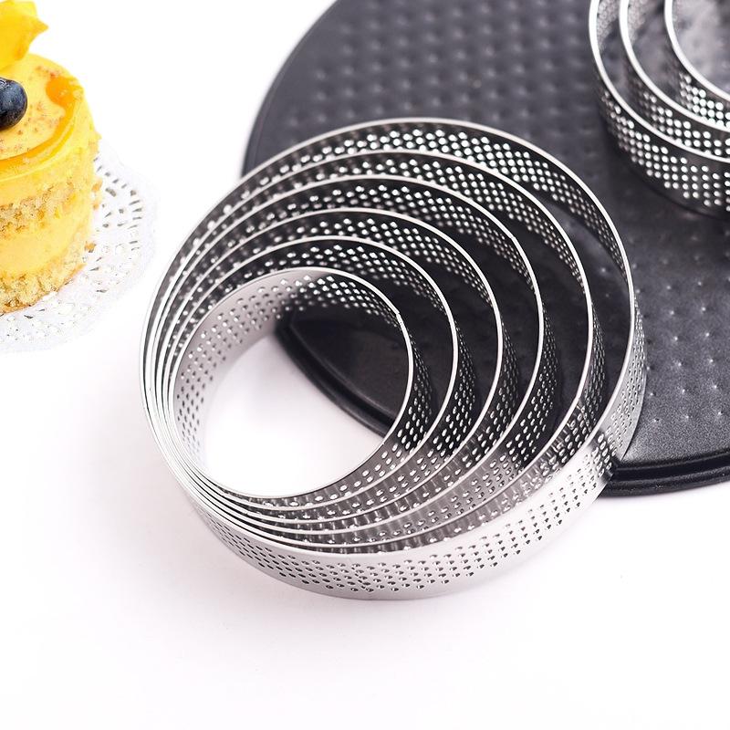430 Stainless Steel Punching Tower Ring, Dumpling Impression, Round Rice Cake Cake Mold, French Corn Multi-size Mousse Ring