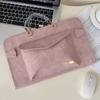 Slim Laptop Sleeve Case 13 14 15 Inch Notebook PU Leather Handheld Briefcase Bag Urban Minimalist Design Pink Breathable