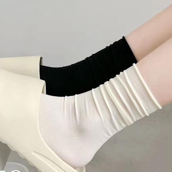 3 Women's Breathable Ice Silk Socks Pairs Crew Socks Ladies Calf