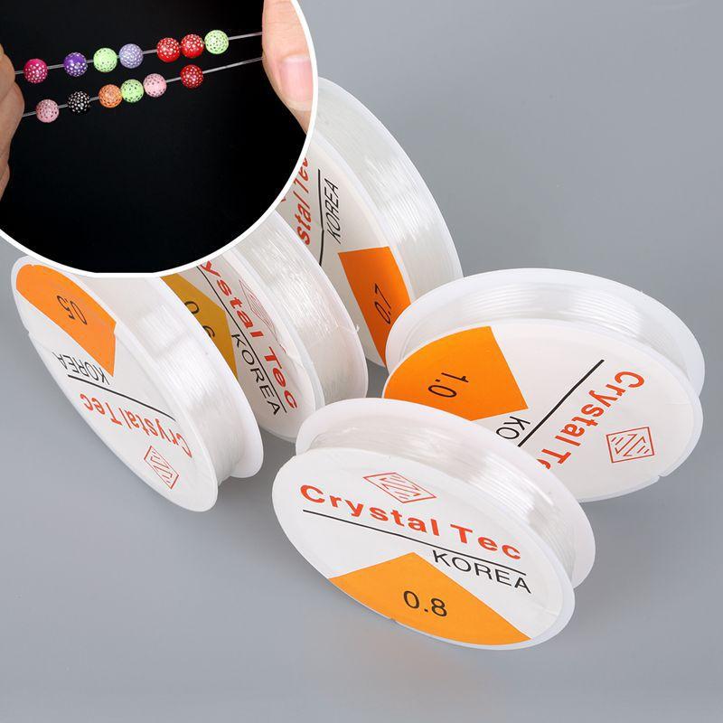 Kleine Rolle, transparenter Kristallfaden, elastische Angelschnur, rund, DIY handgefertigter Perlenfaden, tragendes Armband, elastisches Seil, Ornament-Zubehör